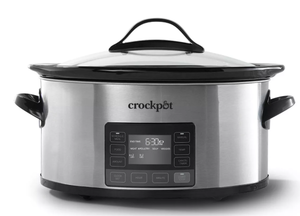 lot 243 image: Crock-Pot 6qt MyTime Technology Programmable Slow Cooker - Stainless Steel 10 Settings