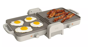lot 245 image: Bella Fold and Store Dual Temp Griddle Oatmilk 1200W Electric Hot Plate, Aluminum Cooking Surface
