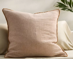 lot 394 image: Euro 26x26 Textured Chambray Cotton Decorative Throw Pillow - Casaluna