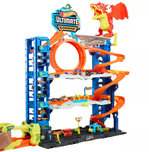 lot 409 image: Hot Wheels City Ultimate Garage Playset Plastic Toy Vehicle Set, Includes Car, Non-Powered