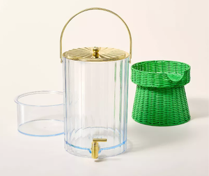 lot 455 image: Acrylic Beverage Dispenser with Woven Stand Green - kate spade new york x Target