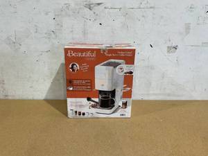 lot 470 image: Beautiful Perfect Grind Programmable Single Serve Coffee Maker, White Icing by Drew Barrymore