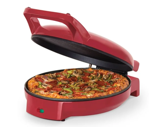 lot 264 image: Dash 12 Pizza Griddle, Red - Personal Pizza Maker with Dual Cooking Surfaces, Nonstick & 450°F Heat
