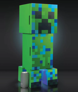 lot 461 image: Minecraft Charged Creeper Figural Mini Fridge