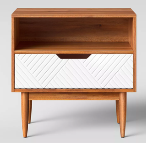 lot 710 image: Touraco Nightstand WhiteBrown - Threshold
