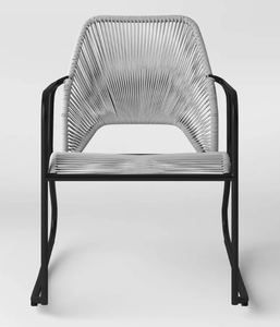 lot 718 image: Fisher Stack & Wicker Outdoor Patio Chair, Rocking Chair Gray - Threshold