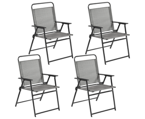 lot 719 image: 4PCS Yaheetech NAVY BLUE Folding Chairs, Garden Chair, Folding Chair with High Backrest and Armrests