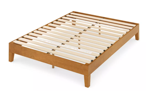 lot 723 image: King Size 12 Alexis Deluxe Wood Platform Bed Rustic Pine - Zinus