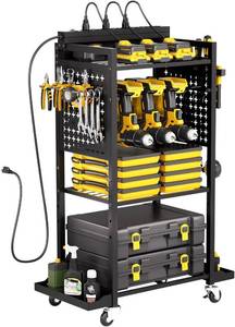 lot 5 image: Vevor 4-Tier Tool Organizer Cart with Charging Station
