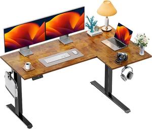 lot 19 image: Huanuo 63 X 40 Dual Motor L-Shaped Electric Standing Desk