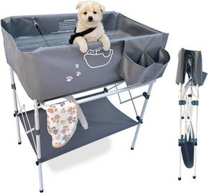 lot 21 image: Amlmpet Portable Dog Washing Station for Small and Medium Dogs
