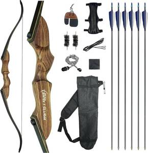 Lingyue Black Hunter Recurve Bow and Arrow Set
