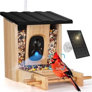 lot 34 image: PeckCam Smart Bird Feeder with Camera (Black Roof)