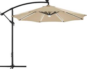 lot 39 image: Yaheetech 10 Solar Powered LED Patio Cantilever Umbrella (Tan)