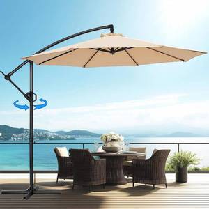 lot 40 image: Homshade 10 Offset Hanging Cantilever Patio Umbrella (Beige)