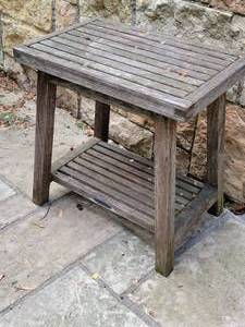 lot 73 image: Smith and Hawken Teak Side Table, A