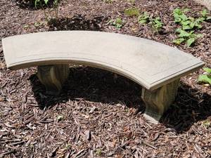 lot 83 image: Concrete Crescent Garden Bench