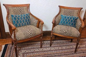 Old Hickory Matilda Leopard Print Empire Accent Chairs