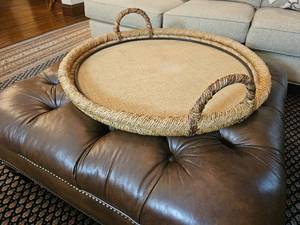 lot 63 image: Large Round Basket Tray  30