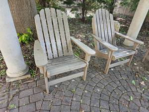 lot 70 image: All-Weather Polywood Resin Adirondack Chairs, A  pair
