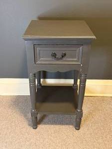 lot 66 image: Sweet Single Drawer Grey Side Table