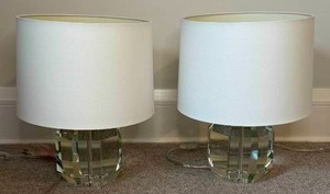 lot 55 image: Modern Lucite Prysm Table Lamps