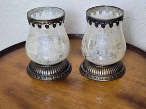 lot 117 image: Art Deco Style Silver Plated Candleholder Pair