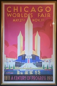 lot 1 image: Weimer Purcell Poster - Chicago Worlds Fair A Century of Progress - 1933