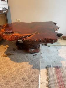 lot 71 image: Unique Burl Wood Coffee Table with Natural Edge