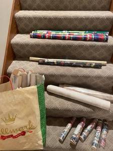 lot 85 image: Collection of Assorted Wrapping Paper Rolls and Gift Wraps