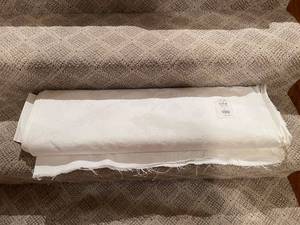 lot 93 image: 6 Yards of White Floral Fabric for Sewing
