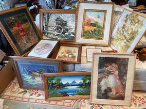 lot 105 image: Collection of 10 Assorted Framed Art Pieces