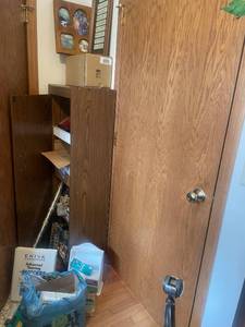 lot 113 image: Assorted Household Essentials and Storage Cabinet