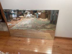 lot 115 image: Large Wall Mirror with Beveled Edge