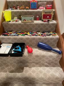 lot 151 image: Assorted Vintage Toy Collection with Hot Wheels, Fisher Price, and Educational Toys