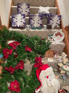 lot 168 image: Holiday Decoration Bundle with Crystal Snowflakes and Christmas Garland