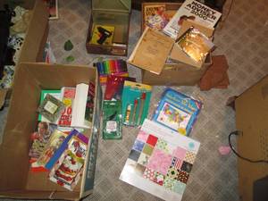 lot 558 image: Scrapbook paper pad, craft supplies...