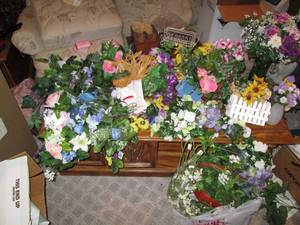 lot 563 image: Huge lot of faux floral arrangement...
