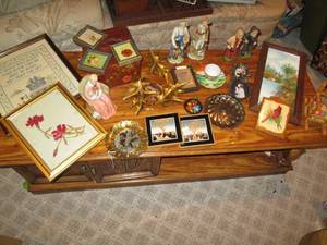 lot 571 image: Framed embroidery, wall decor accen...