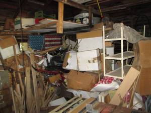 lot 600 image: HUGE lot of cut wood sections, shel...