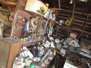 lot 603 image: Content on Benchtop, wall and shelf...