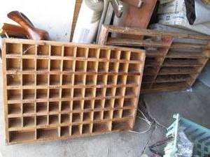 lot 639 image: Wood multi-compartment pigeon hole ...
