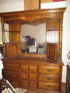 lot 702 image: Bedroom dresser  hutch measures 64 x 20 x 78