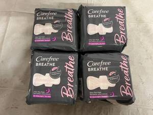 lot 41 image: 4 x 12ct Carefree Breathe Ultra Thin Pads