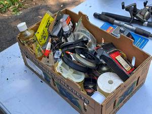 lot 445 image: Lot of (1 Box) Assorted Fishing Tackle - Line, Shad, Culprit Ring-a-Ding