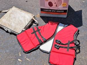 lot 461 image: Lot of (1) Size Adult Life Jacket with Floating Seat Cushion