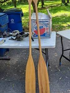 lot 468 image: Lot of (2) 60 Wooden OarsPaddles