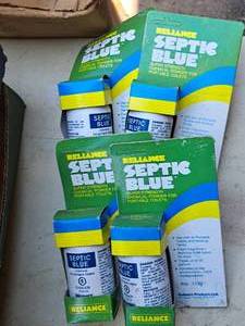 lot 477 image: Lot of (4) Reliance Septic Blue 4-oz Chemical Portable Toilet Cleaner
