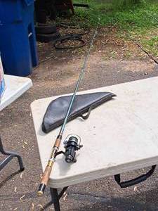 lot 488 image: 7 Telescopic Fishing Rod with Custom X-2000 Light Special Open-Faced Reel, Case