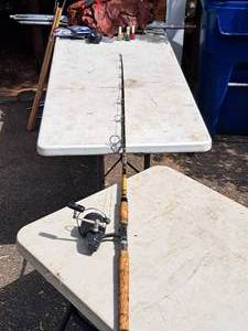 lot 489 image: 7 Fishing Rod with Open-Faced Reel